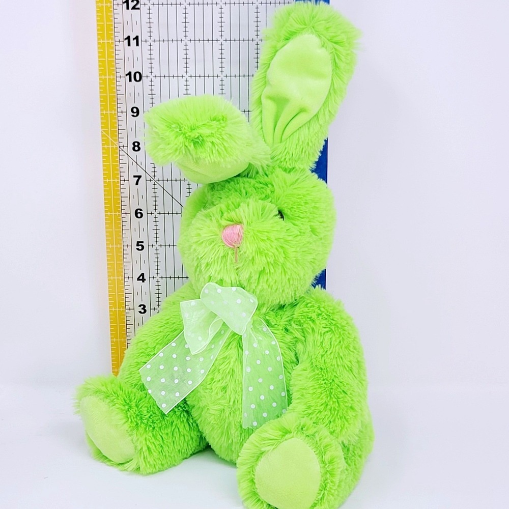 Burton + Burton Plush Fuzzy Neon Green Bunny Rabbit Easter Ribbon Cute Lime Good